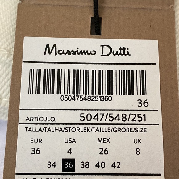 💄NWT Massimo Dutti White Mid -Waist Straight Fit Jeans. Size 4. - Picture 7 of 13